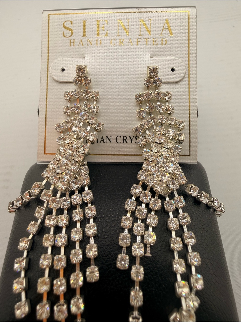 NWT Sienna Crystal Cascade Drop Earrings - Silver Crystal